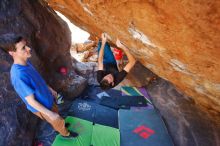 Bouldering in Hueco Tanks on 01/05/2020 with Blue Lizard Climbing and Yoga

Filename: SRM_20200105_1528390.jpg
Aperture: f/4.0
Shutter Speed: 1/250
Body: Canon EOS-1D Mark II
Lens: Canon EF 16-35mm f/2.8 L