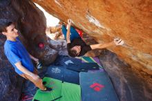 Bouldering in Hueco Tanks on 01/05/2020 with Blue Lizard Climbing and Yoga

Filename: SRM_20200105_1528420.jpg
Aperture: f/4.0
Shutter Speed: 1/250
Body: Canon EOS-1D Mark II
Lens: Canon EF 16-35mm f/2.8 L