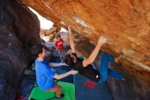 Bouldering in Hueco Tanks on 01/05/2020 with Blue Lizard Climbing and Yoga

Filename: SRM_20200105_1528511.jpg
Aperture: f/4.5
Shutter Speed: 1/250
Body: Canon EOS-1D Mark II
Lens: Canon EF 16-35mm f/2.8 L