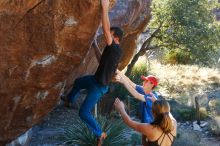 Bouldering in Hueco Tanks on 01/05/2020 with Blue Lizard Climbing and Yoga

Filename: SRM_20200105_1606220.jpg
Aperture: f/4.0
Shutter Speed: 1/250
Body: Canon EOS-1D Mark II
Lens: Canon EF 50mm f/1.8 II