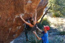 Bouldering in Hueco Tanks on 01/05/2020 with Blue Lizard Climbing and Yoga

Filename: SRM_20200105_1611230.jpg
Aperture: f/4.0
Shutter Speed: 1/250
Body: Canon EOS-1D Mark II
Lens: Canon EF 50mm f/1.8 II