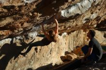 Bouldering in Hueco Tanks on 01/05/2020 with Blue Lizard Climbing and Yoga

Filename: SRM_20200105_1659040.jpg
Aperture: f/4.5
Shutter Speed: 1/500
Body: Canon EOS-1D Mark II
Lens: Canon EF 50mm f/1.8 II