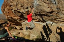 Bouldering in Hueco Tanks on 01/05/2020 with Blue Lizard Climbing and Yoga

Filename: SRM_20200105_1703060.jpg
Aperture: f/5.0
Shutter Speed: 1/640
Body: Canon EOS-1D Mark II
Lens: Canon EF 50mm f/1.8 II