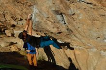 Bouldering in Hueco Tanks on 01/05/2020 with Blue Lizard Climbing and Yoga

Filename: SRM_20200105_1710200.jpg
Aperture: f/5.0
Shutter Speed: 1/640
Body: Canon EOS-1D Mark II
Lens: Canon EF 50mm f/1.8 II