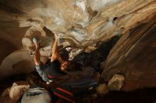 Bouldering in Hueco Tanks on 01/04/2020 with Blue Lizard Climbing and Yoga

Filename: SRM_20200104_1054530.jpg
Aperture: f/6.3
Shutter Speed: 1/250
Body: Canon EOS-1D Mark II
Lens: Canon EF 16-35mm f/2.8 L