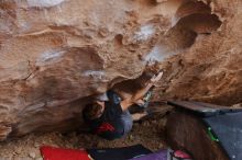 Bouldering in Hueco Tanks on 01/04/2020 with Blue Lizard Climbing and Yoga

Filename: SRM_20200104_1241400.jpg
Aperture: f/4.0
Shutter Speed: 1/250
Body: Canon EOS-1D Mark II
Lens: Canon EF 16-35mm f/2.8 L