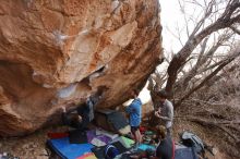 Bouldering in Hueco Tanks on 01/04/2020 with Blue Lizard Climbing and Yoga

Filename: SRM_20200104_1243480.jpg
Aperture: f/5.0
Shutter Speed: 1/250
Body: Canon EOS-1D Mark II
Lens: Canon EF 16-35mm f/2.8 L