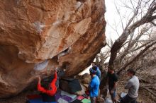 Bouldering in Hueco Tanks on 01/04/2020 with Blue Lizard Climbing and Yoga

Filename: SRM_20200104_1246210.jpg
Aperture: f/5.6
Shutter Speed: 1/250
Body: Canon EOS-1D Mark II
Lens: Canon EF 16-35mm f/2.8 L