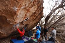 Bouldering in Hueco Tanks on 01/04/2020 with Blue Lizard Climbing and Yoga

Filename: SRM_20200104_1246300.jpg
Aperture: f/5.6
Shutter Speed: 1/250
Body: Canon EOS-1D Mark II
Lens: Canon EF 16-35mm f/2.8 L