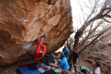 Bouldering in Hueco Tanks on 01/04/2020 with Blue Lizard Climbing and Yoga

Filename: SRM_20200104_1246430.jpg
Aperture: f/5.6
Shutter Speed: 1/250
Body: Canon EOS-1D Mark II
Lens: Canon EF 16-35mm f/2.8 L