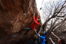 Bouldering in Hueco Tanks on 01/04/2020 with Blue Lizard Climbing and Yoga

Filename: SRM_20200104_1247040.jpg
Aperture: f/8.0
Shutter Speed: 1/250
Body: Canon EOS-1D Mark II
Lens: Canon EF 16-35mm f/2.8 L