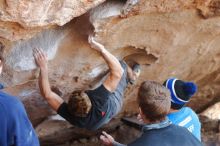 Bouldering in Hueco Tanks on 01/04/2020 with Blue Lizard Climbing and Yoga

Filename: SRM_20200104_1253040.jpg
Aperture: f/3.2
Shutter Speed: 1/250
Body: Canon EOS-1D Mark II
Lens: Canon EF 50mm f/1.8 II