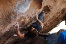 Bouldering in Hueco Tanks on 01/04/2020 with Blue Lizard Climbing and Yoga

Filename: SRM_20200104_1255230.jpg
Aperture: f/3.5
Shutter Speed: 1/250
Body: Canon EOS-1D Mark II
Lens: Canon EF 50mm f/1.8 II