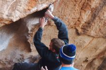 Bouldering in Hueco Tanks on 01/04/2020 with Blue Lizard Climbing and Yoga

Filename: SRM_20200104_1256520.jpg
Aperture: f/2.8
Shutter Speed: 1/250
Body: Canon EOS-1D Mark II
Lens: Canon EF 50mm f/1.8 II