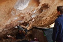 Bouldering in Hueco Tanks on 01/04/2020 with Blue Lizard Climbing and Yoga

Filename: SRM_20200104_1300080.jpg
Aperture: f/2.8
Shutter Speed: 1/250
Body: Canon EOS-1D Mark II
Lens: Canon EF 50mm f/1.8 II