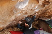 Bouldering in Hueco Tanks on 01/04/2020 with Blue Lizard Climbing and Yoga

Filename: SRM_20200104_1304190.jpg
Aperture: f/2.8
Shutter Speed: 1/250
Body: Canon EOS-1D Mark II
Lens: Canon EF 50mm f/1.8 II