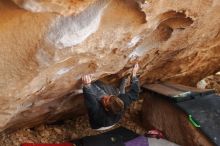 Bouldering in Hueco Tanks on 01/04/2020 with Blue Lizard Climbing and Yoga

Filename: SRM_20200104_1304200.jpg
Aperture: f/2.8
Shutter Speed: 1/250
Body: Canon EOS-1D Mark II
Lens: Canon EF 50mm f/1.8 II