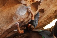 Bouldering in Hueco Tanks on 01/04/2020 with Blue Lizard Climbing and Yoga

Filename: SRM_20200104_1308131.jpg
Aperture: f/3.2
Shutter Speed: 1/250
Body: Canon EOS-1D Mark II
Lens: Canon EF 50mm f/1.8 II