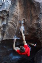 Bouldering in Hueco Tanks on 01/04/2020 with Blue Lizard Climbing and Yoga

Filename: SRM_20200104_1420360.jpg
Aperture: f/2.8
Shutter Speed: 1/250
Body: Canon EOS-1D Mark II
Lens: Canon EF 50mm f/1.8 II