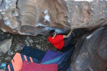 Bouldering in Hueco Tanks on 01/04/2020 with Blue Lizard Climbing and Yoga

Filename: SRM_20200104_1444180.jpg
Aperture: f/2.2
Shutter Speed: 1/250
Body: Canon EOS-1D Mark II
Lens: Canon EF 50mm f/1.8 II