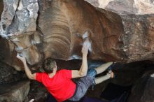 Bouldering in Hueco Tanks on 01/04/2020 with Blue Lizard Climbing and Yoga

Filename: SRM_20200104_1454590.jpg
Aperture: f/3.2
Shutter Speed: 1/250
Body: Canon EOS-1D Mark II
Lens: Canon EF 50mm f/1.8 II