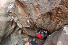 Bouldering in Hueco Tanks on 01/04/2020 with Blue Lizard Climbing and Yoga

Filename: SRM_20200104_1525440.jpg
Aperture: f/2.8
Shutter Speed: 1/250
Body: Canon EOS-1D Mark II
Lens: Canon EF 16-35mm f/2.8 L