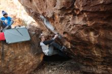 Bouldering in Hueco Tanks on 01/04/2020 with Blue Lizard Climbing and Yoga

Filename: SRM_20200104_1600460.jpg
Aperture: f/3.5
Shutter Speed: 1/250
Body: Canon EOS-1D Mark II
Lens: Canon EF 16-35mm f/2.8 L