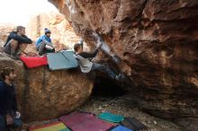 Bouldering in Hueco Tanks on 01/04/2020 with Blue Lizard Climbing and Yoga

Filename: SRM_20200104_1603530.jpg
Aperture: f/4.0
Shutter Speed: 1/250
Body: Canon EOS-1D Mark II
Lens: Canon EF 16-35mm f/2.8 L