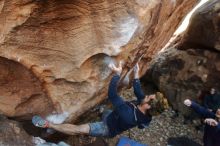 Bouldering in Hueco Tanks on 01/04/2020 with Blue Lizard Climbing and Yoga

Filename: SRM_20200104_1604580.jpg
Aperture: f/4.0
Shutter Speed: 1/250
Body: Canon EOS-1D Mark II
Lens: Canon EF 16-35mm f/2.8 L