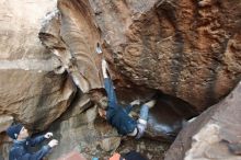 Bouldering in Hueco Tanks on 01/04/2020 with Blue Lizard Climbing and Yoga

Filename: SRM_20200104_1618060.jpg
Aperture: f/2.8
Shutter Speed: 1/250
Body: Canon EOS-1D Mark II
Lens: Canon EF 16-35mm f/2.8 L