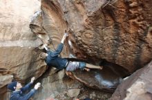 Bouldering in Hueco Tanks on 01/04/2020 with Blue Lizard Climbing and Yoga

Filename: SRM_20200104_1618140.jpg
Aperture: f/2.8
Shutter Speed: 1/250
Body: Canon EOS-1D Mark II
Lens: Canon EF 16-35mm f/2.8 L