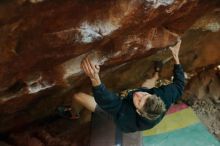 Bouldering in Hueco Tanks on 01/04/2020 with Blue Lizard Climbing and Yoga

Filename: SRM_20200104_1717580.jpg
Aperture: f/2.2
Shutter Speed: 1/200
Body: Canon EOS-1D Mark II
Lens: Canon EF 50mm f/1.8 II