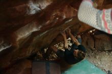 Bouldering in Hueco Tanks on 01/04/2020 with Blue Lizard Climbing and Yoga

Filename: SRM_20200104_1726490.jpg
Aperture: f/2.8
Shutter Speed: 1/200
Body: Canon EOS-1D Mark II
Lens: Canon EF 50mm f/1.8 II