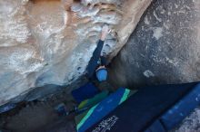 Bouldering in Hueco Tanks on 01/08/2020 with Blue Lizard Climbing and Yoga

Filename: SRM_20200108_1041110.jpg
Aperture: f/4.5
Shutter Speed: 1/250
Body: Canon EOS-1D Mark II
Lens: Canon EF 16-35mm f/2.8 L