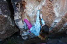 Bouldering in Hueco Tanks on 01/08/2020 with Blue Lizard Climbing and Yoga

Filename: SRM_20200108_1043530.jpg
Aperture: f/5.6
Shutter Speed: 1/250
Body: Canon EOS-1D Mark II
Lens: Canon EF 16-35mm f/2.8 L