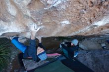 Bouldering in Hueco Tanks on 01/08/2020 with Blue Lizard Climbing and Yoga

Filename: SRM_20200108_1045100.jpg
Aperture: f/4.0
Shutter Speed: 1/250
Body: Canon EOS-1D Mark II
Lens: Canon EF 16-35mm f/2.8 L