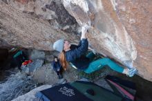 Bouldering in Hueco Tanks on 01/08/2020 with Blue Lizard Climbing and Yoga

Filename: SRM_20200108_1046510.jpg
Aperture: f/5.0
Shutter Speed: 1/250
Body: Canon EOS-1D Mark II
Lens: Canon EF 16-35mm f/2.8 L