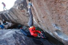 Bouldering in Hueco Tanks on 01/08/2020 with Blue Lizard Climbing and Yoga

Filename: SRM_20200108_1049300.jpg
Aperture: f/5.6
Shutter Speed: 1/250
Body: Canon EOS-1D Mark II
Lens: Canon EF 16-35mm f/2.8 L