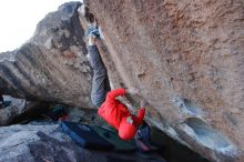 Bouldering in Hueco Tanks on 01/08/2020 with Blue Lizard Climbing and Yoga

Filename: SRM_20200108_1049320.jpg
Aperture: f/5.6
Shutter Speed: 1/250
Body: Canon EOS-1D Mark II
Lens: Canon EF 16-35mm f/2.8 L