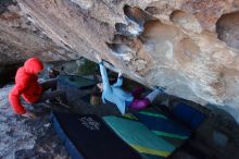 Bouldering in Hueco Tanks on 01/08/2020 with Blue Lizard Climbing and Yoga

Filename: SRM_20200108_1051220.jpg
Aperture: f/5.6
Shutter Speed: 1/250
Body: Canon EOS-1D Mark II
Lens: Canon EF 16-35mm f/2.8 L