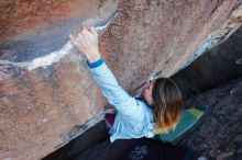 Bouldering in Hueco Tanks on 01/08/2020 with Blue Lizard Climbing and Yoga

Filename: SRM_20200108_1051391.jpg
Aperture: f/5.6
Shutter Speed: 1/250
Body: Canon EOS-1D Mark II
Lens: Canon EF 16-35mm f/2.8 L