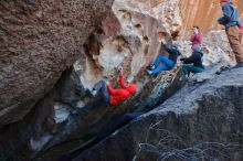 Bouldering in Hueco Tanks on 01/08/2020 with Blue Lizard Climbing and Yoga

Filename: SRM_20200108_1056280.jpg
Aperture: f/6.3
Shutter Speed: 1/250
Body: Canon EOS-1D Mark II
Lens: Canon EF 16-35mm f/2.8 L