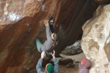 Bouldering in Hueco Tanks on 01/08/2020 with Blue Lizard Climbing and Yoga

Filename: SRM_20200108_1111090.jpg
Aperture: f/3.2
Shutter Speed: 1/250
Body: Canon EOS-1D Mark II
Lens: Canon EF 50mm f/1.8 II