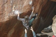 Bouldering in Hueco Tanks on 01/08/2020 with Blue Lizard Climbing and Yoga

Filename: SRM_20200108_1111170.jpg
Aperture: f/3.2
Shutter Speed: 1/250
Body: Canon EOS-1D Mark II
Lens: Canon EF 50mm f/1.8 II