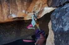 Bouldering in Hueco Tanks on 01/08/2020 with Blue Lizard Climbing and Yoga

Filename: SRM_20200108_1123490.jpg
Aperture: f/5.6
Shutter Speed: 1/250
Body: Canon EOS-1D Mark II
Lens: Canon EF 50mm f/1.8 II