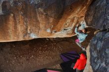 Bouldering in Hueco Tanks on 01/08/2020 with Blue Lizard Climbing and Yoga

Filename: SRM_20200108_1138230.jpg
Aperture: f/5.6
Shutter Speed: 1/250
Body: Canon EOS-1D Mark II
Lens: Canon EF 50mm f/1.8 II