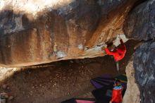 Bouldering in Hueco Tanks on 01/08/2020 with Blue Lizard Climbing and Yoga

Filename: SRM_20200108_1140330.jpg
Aperture: f/5.6
Shutter Speed: 1/250
Body: Canon EOS-1D Mark II
Lens: Canon EF 50mm f/1.8 II