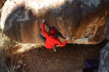 Bouldering in Hueco Tanks on 01/08/2020 with Blue Lizard Climbing and Yoga

Filename: SRM_20200108_1141000.jpg
Aperture: f/5.6
Shutter Speed: 1/250
Body: Canon EOS-1D Mark II
Lens: Canon EF 50mm f/1.8 II