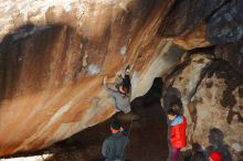 Bouldering in Hueco Tanks on 01/08/2020 with Blue Lizard Climbing and Yoga

Filename: SRM_20200108_1143370.jpg
Aperture: f/5.6
Shutter Speed: 1/250
Body: Canon EOS-1D Mark II
Lens: Canon EF 50mm f/1.8 II