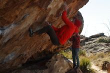 Bouldering in Hueco Tanks on 01/08/2020 with Blue Lizard Climbing and Yoga

Filename: SRM_20200108_1249010.jpg
Aperture: f/8.0
Shutter Speed: 1/400
Body: Canon EOS-1D Mark II
Lens: Canon EF 50mm f/1.8 II